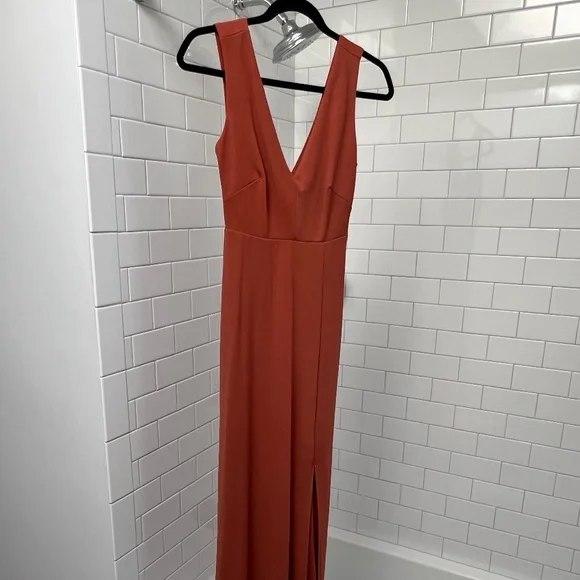 Birdy Grey | Dresses | Birdy Grey Shamin Dress V Neck Crepe Terracotta Xs |  Poshmark